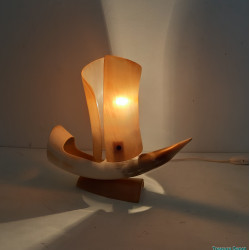 1950's table lamp made of horn