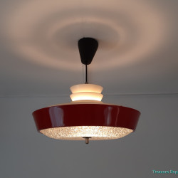 Red and white hanging lamp