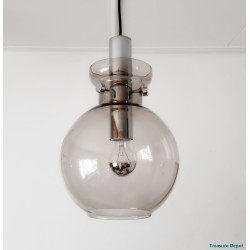 Smoked glass hanging lamp