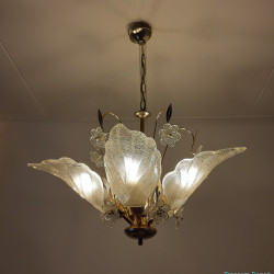 Vintage floral glass lamp