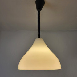 White plastic hanging lamp
