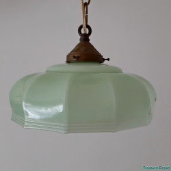 Art Deco green hanging lamp