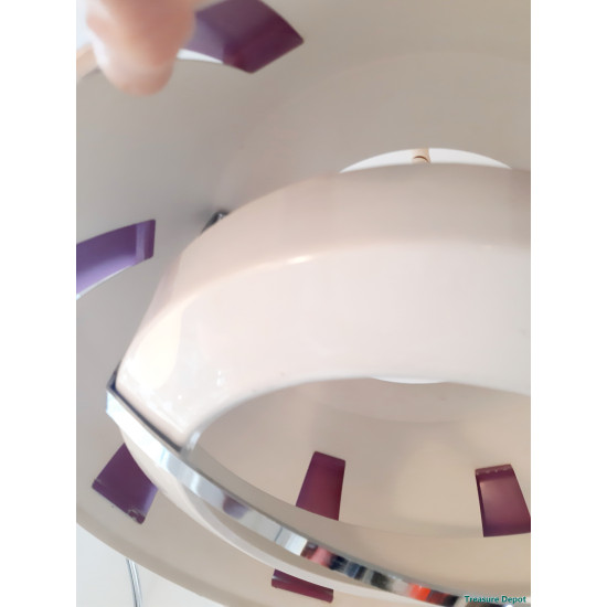 Space Age hanging lamp white / purple